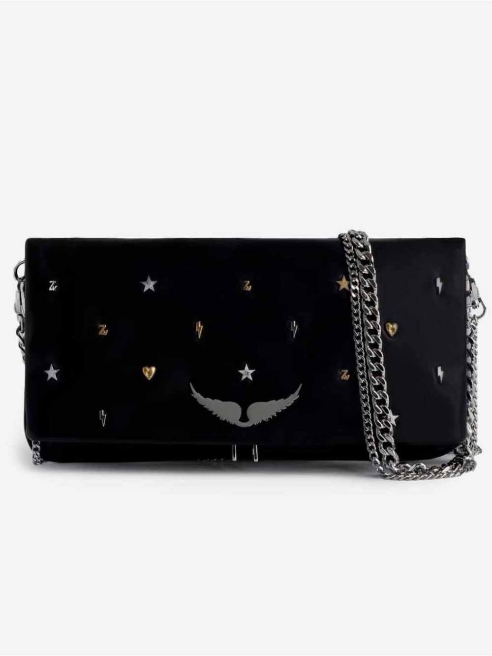 Zadig & Voltaire Lucky Black Chain Shoulder Bag